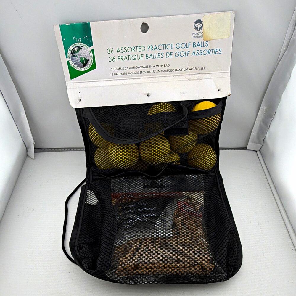 JEF Golf 11 Practice Balls Mesh Bag Plus 100 Pack 2 1/8 Inch Wooden Tees